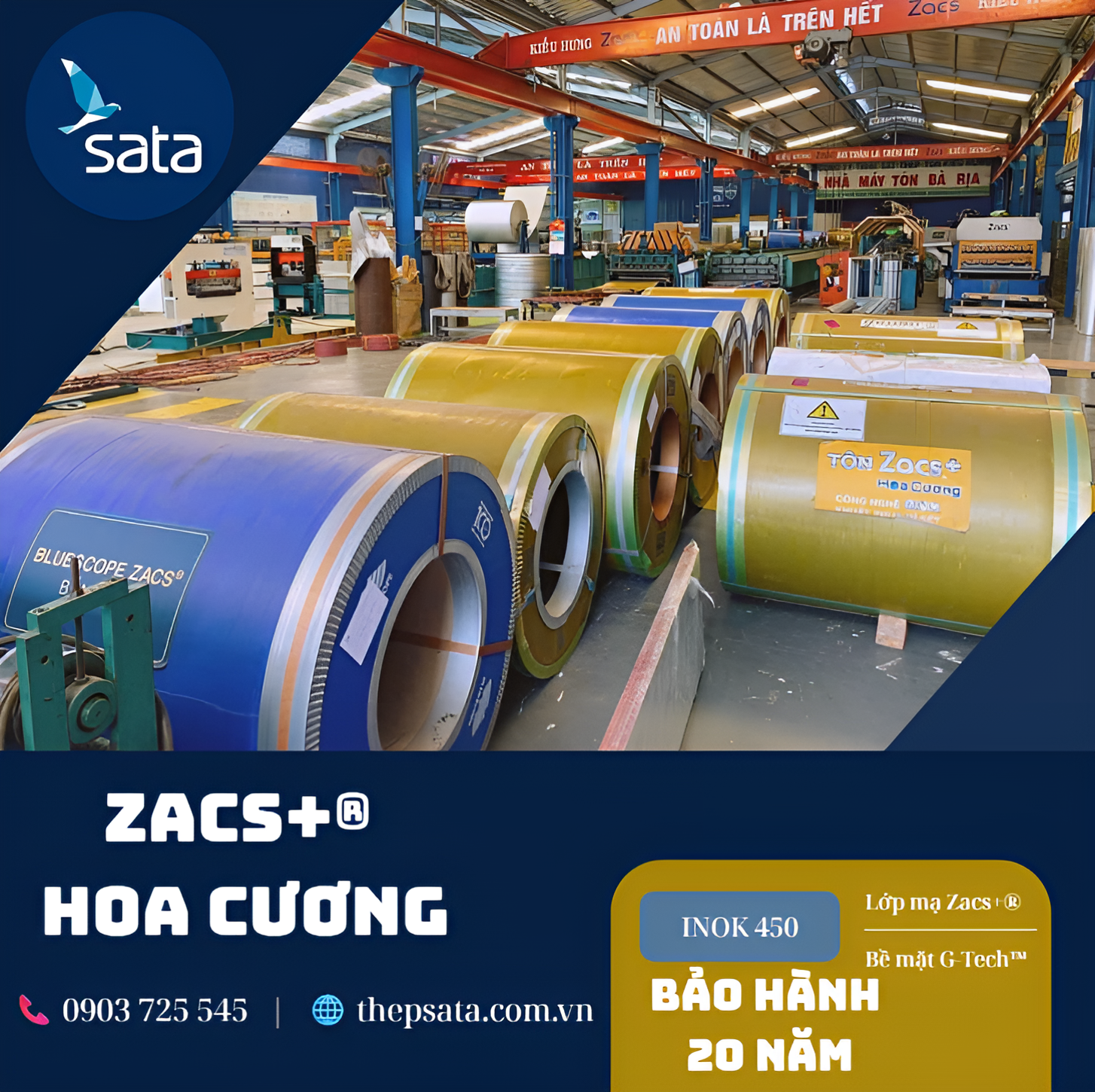 Zacs Hoa Cương cung cấp bởi Thép SATA cam kết chất lượng chính hãng 100%