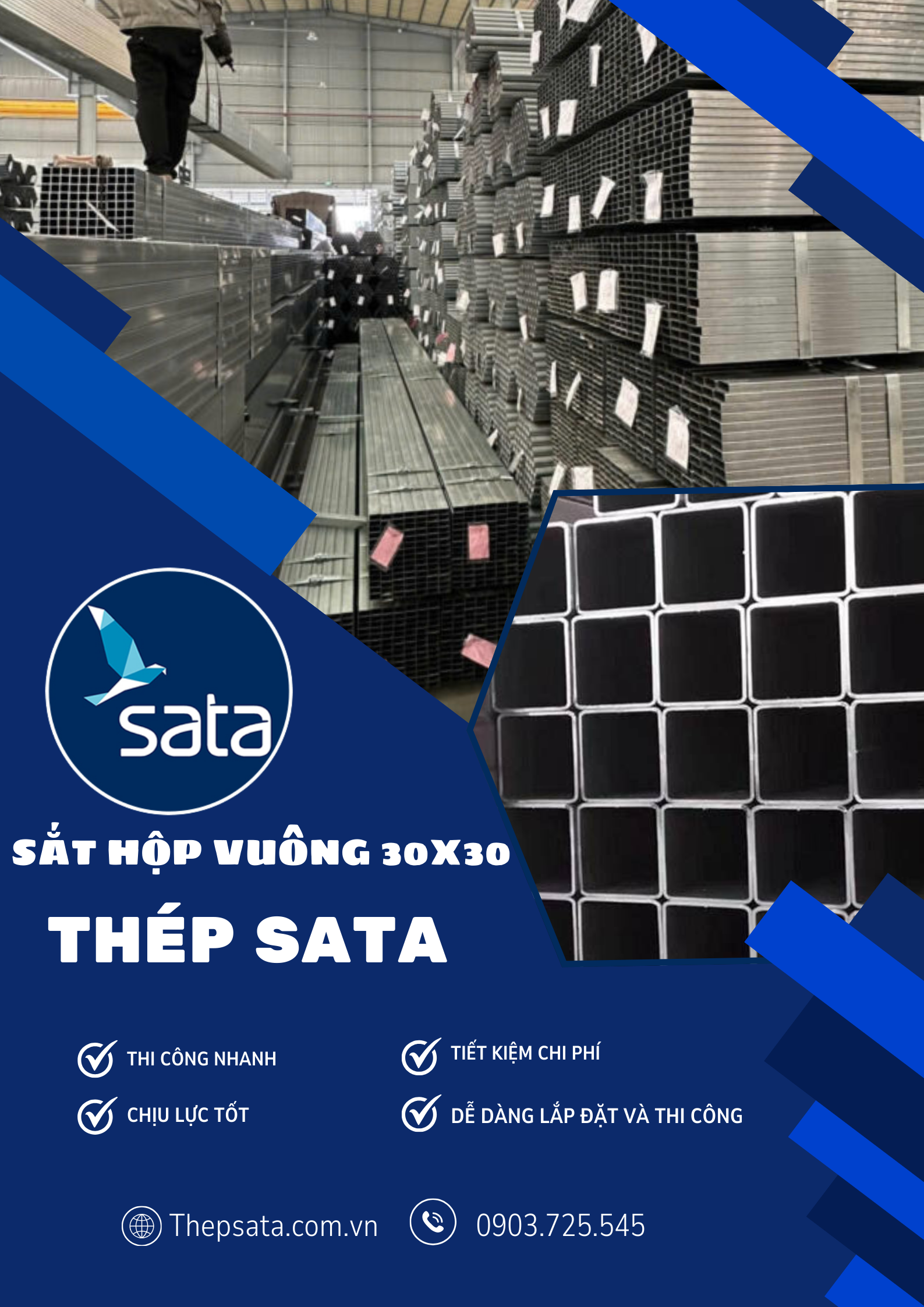 Sắt Hộp Vuông 30x30 Sắt Hộp Vuông 30x30