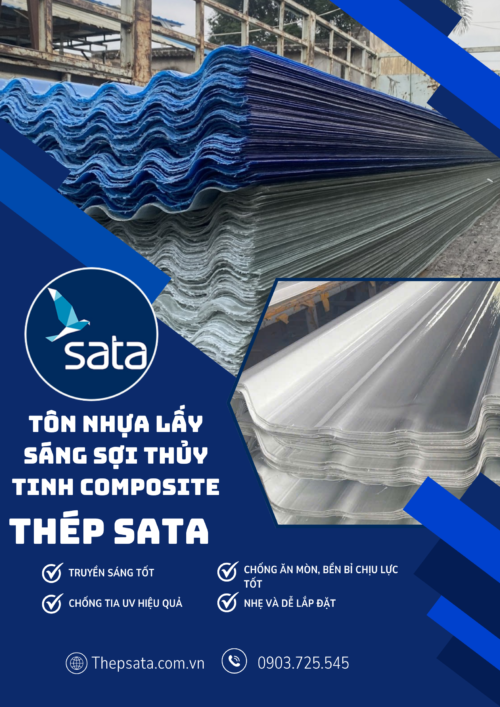 Tôn nhựa lấy sáng sợi thủy tinh Composite