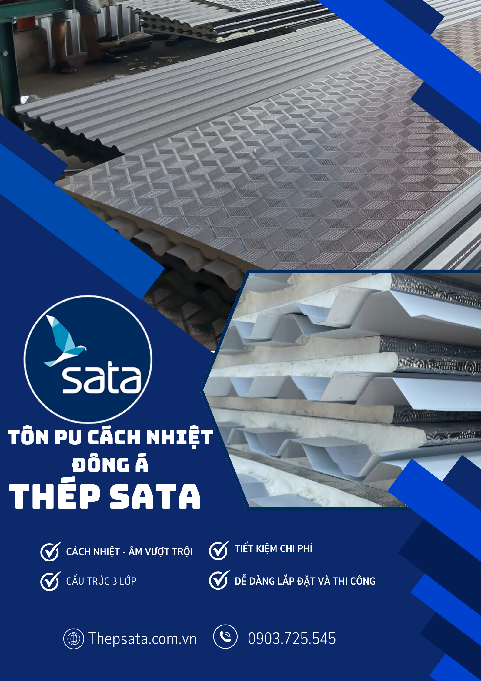 Tôn PU Cách Nhiệt Đông Á Tôn PU Cách Nhiệt Đông Á