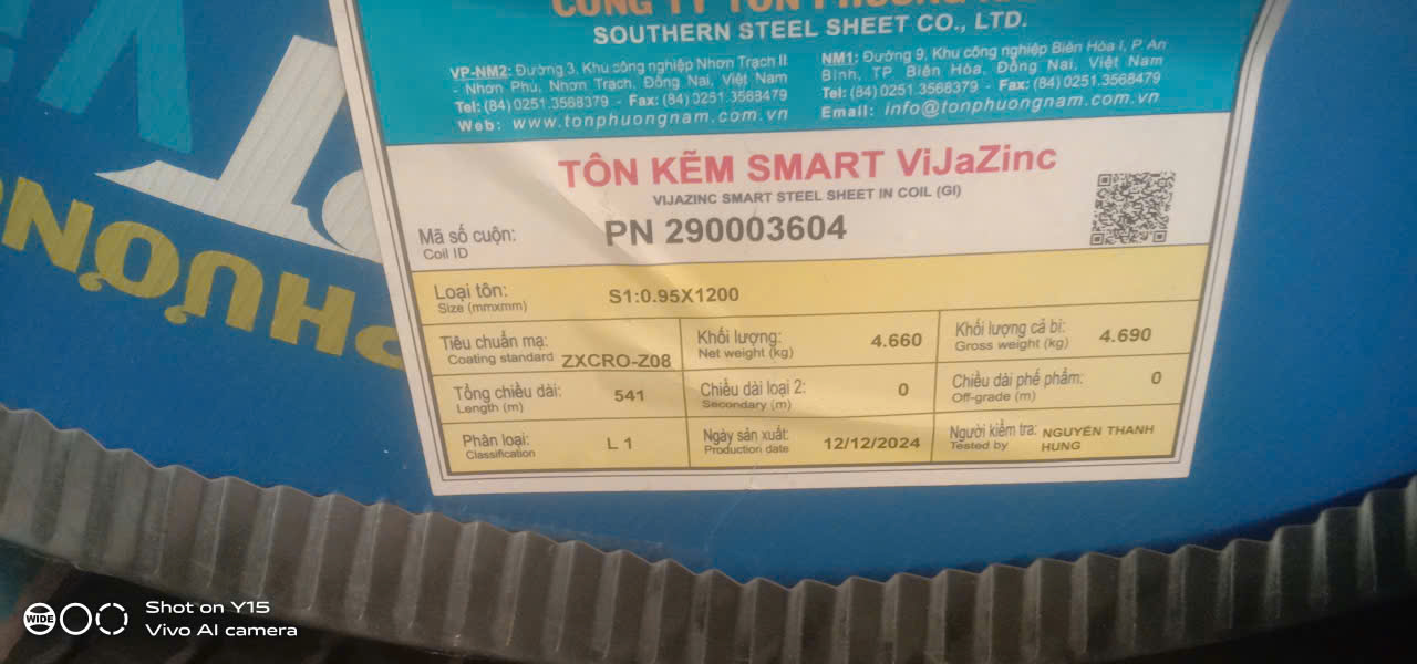 Thông tin sản phẩm tôn Phương Nam